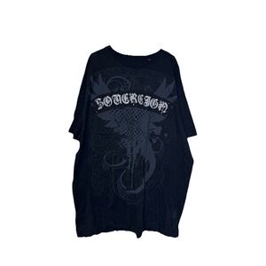 Imperious Men's T-Shirt Y2K Vintage Sovereign Streetwear Oversized Black 3XL